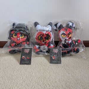 Helluva Boss Millie Moxxie Blitzø Seated Plush Bundle Brand New!
